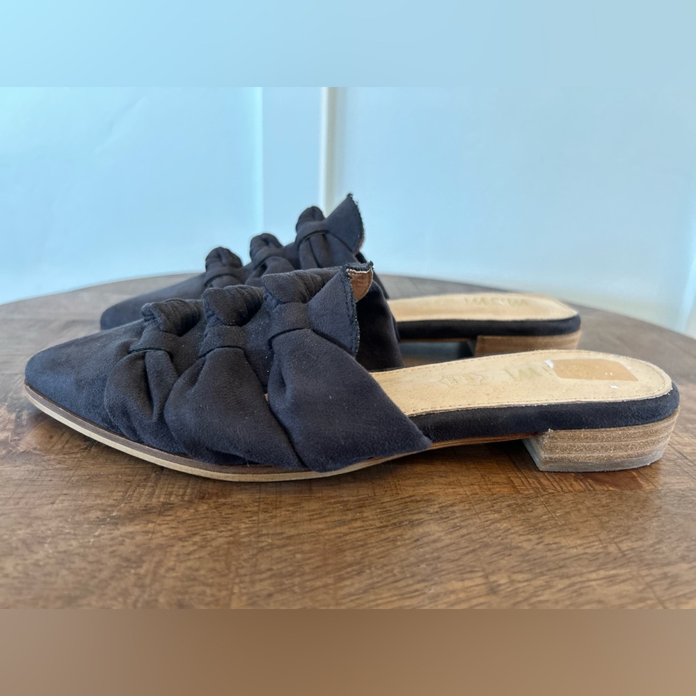 🌶️ Miim Leather Gray Shoes Pointy Flats Size 8 - Picture 2 of 7